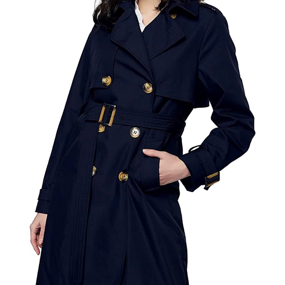 NWT Orolay Women's 3/4 Length Double Breasted Trench Coat Lapel Jacket with Belt